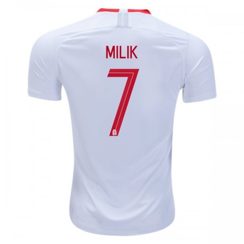 Camisolas de Futebol Polônia Milik 7 Equipamento Principal Copa do Mundo 2018 Manga Curta Camisolas de Futebol Polônia Milik 7 Equipamento Principal Copa do Mundo 2018 Manga Curta